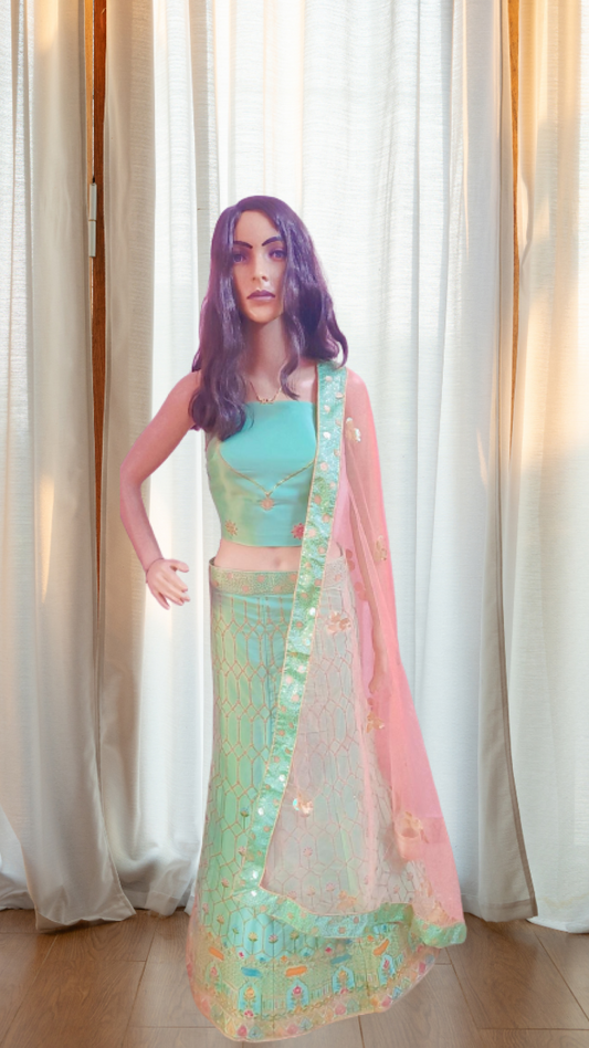 Turquoise Bridal Lehanga