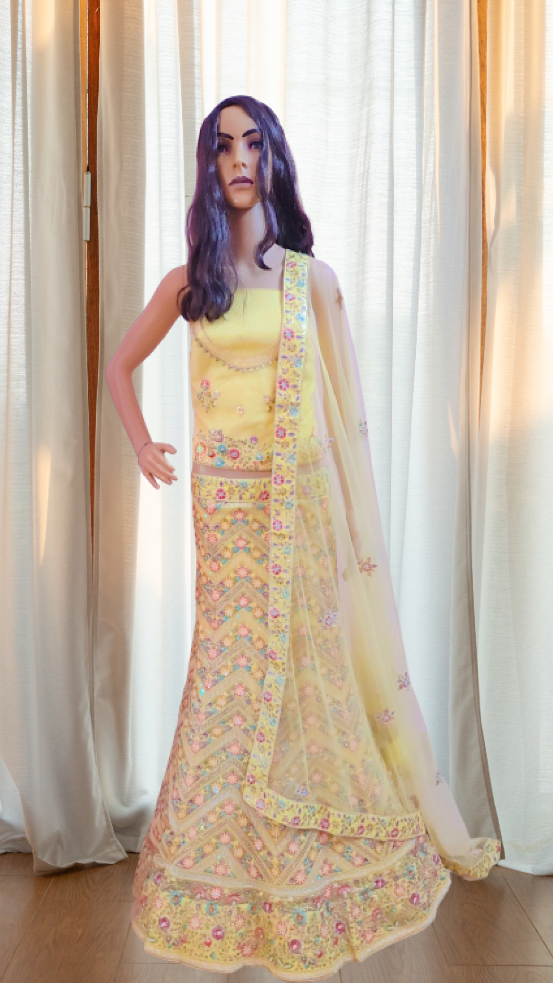 Lemon Yellow Bridal Lehanga