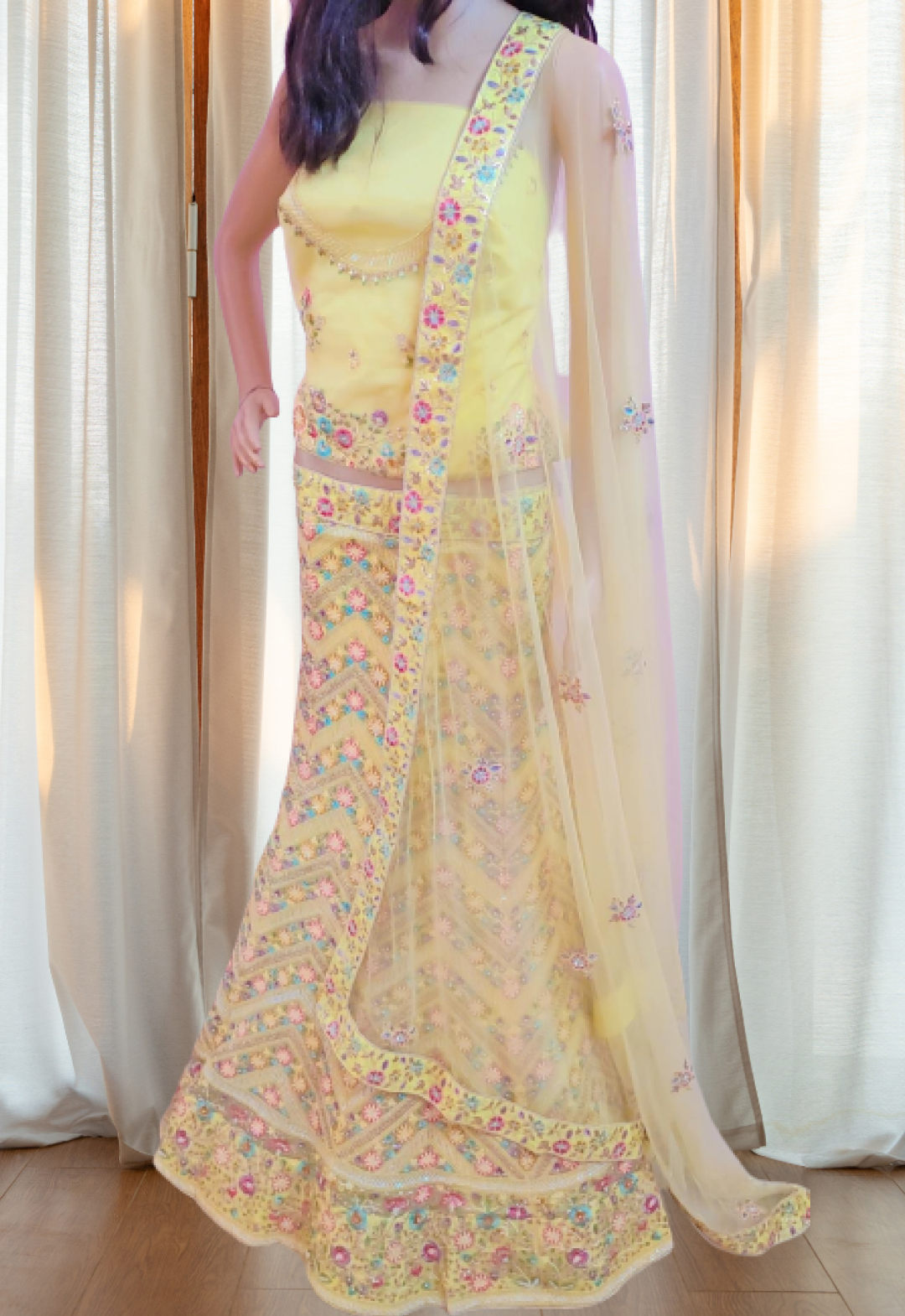 Lemon Yellow Bridal Lehanga