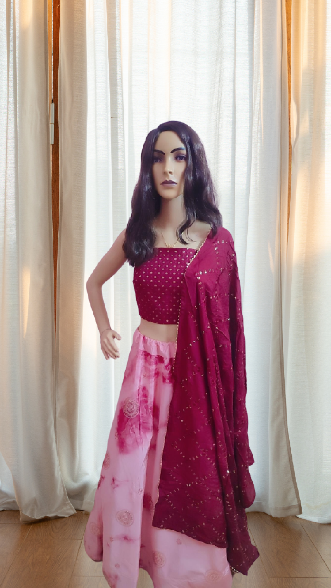 Pink Digital Print Lehenga