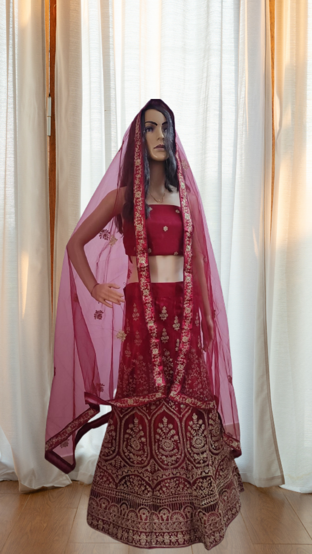 Maroon Bridal Lehanga