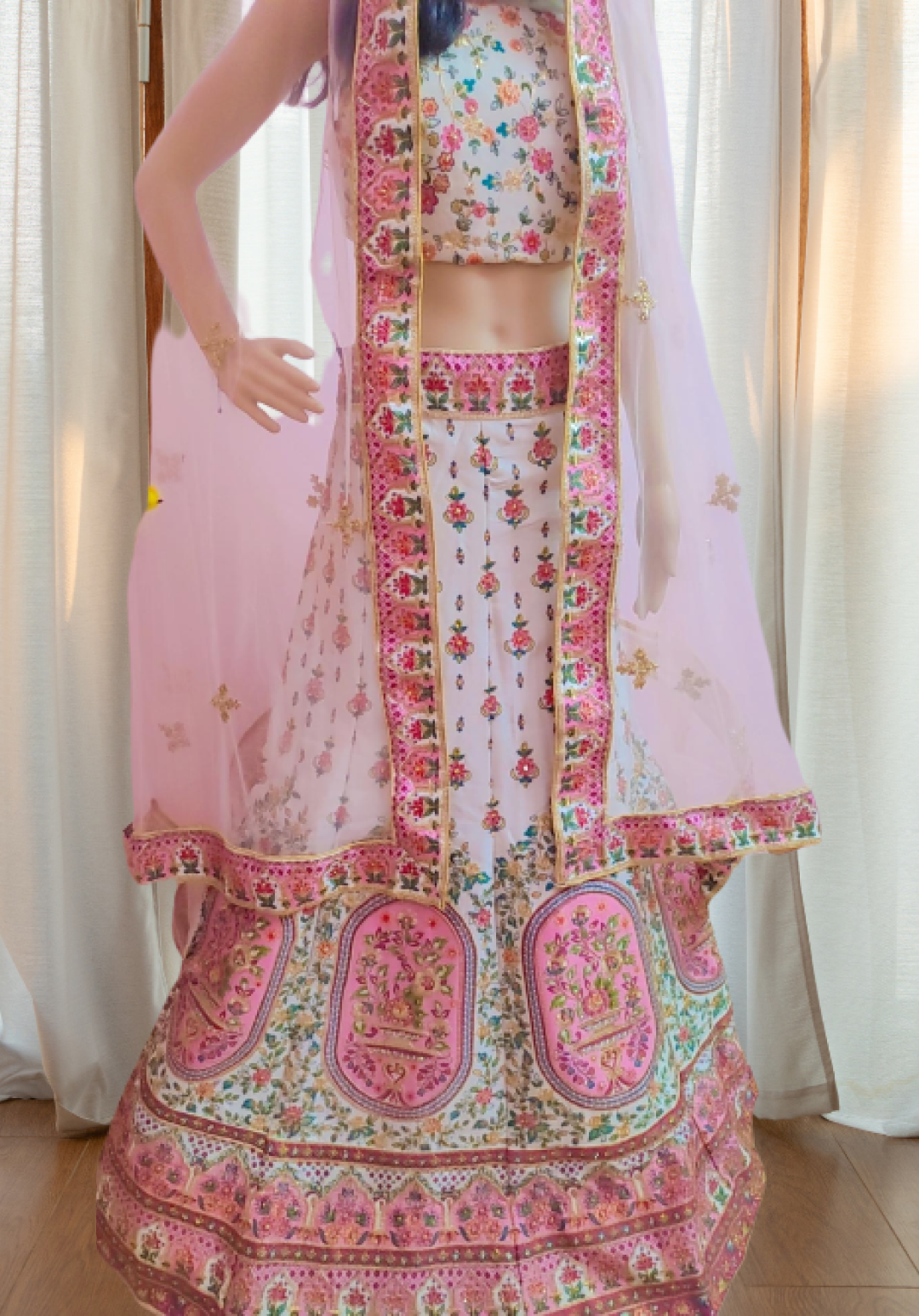 Shaheen - The simple plain silk Bridal Lehanga